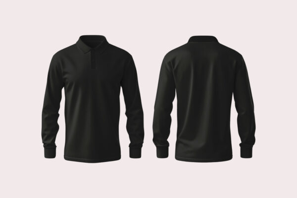Polo Camisero Manga Larga Color Negro